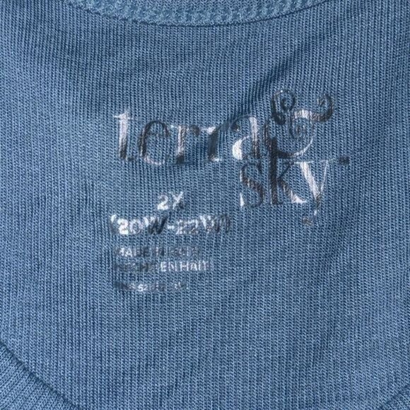 Terra & Sky Womens Blue Sleeveless Tank Top Size 2X Soft Rayon Blend Lightweight - Picture 2 of 7